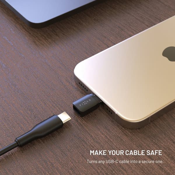 FIXED Data Blocker 2i1 USB-A & USB-C 240W til sikker opladning Sort