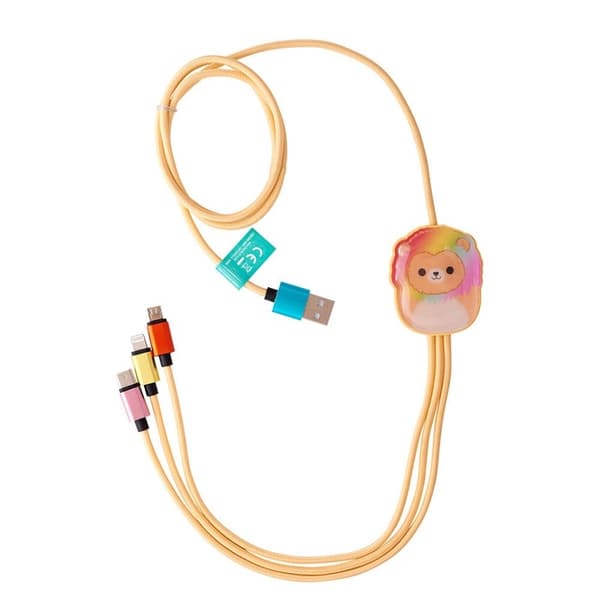 SQUISH Opladningskabel 1.2m Leonard 3in1 USB-C/Micro/Lightning