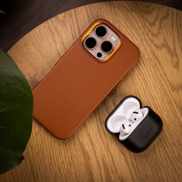 FIXED Ægte læderetui til Airpods 4/4 ANC Sort