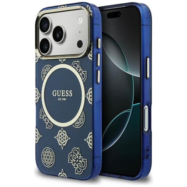 Guess Mobilskal För iPhone 17 Pro Max MagSafe IML Peony Dot - Blå