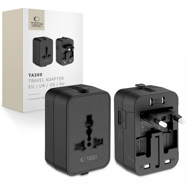 Tech-Protect Reseadapter EU/UK/US/AU TA300 - Svart