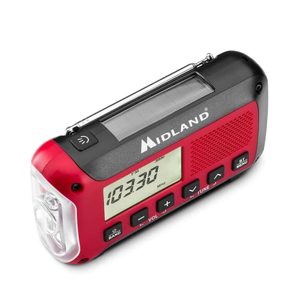 Midland Nødradio ER250BT - Rød/Sort