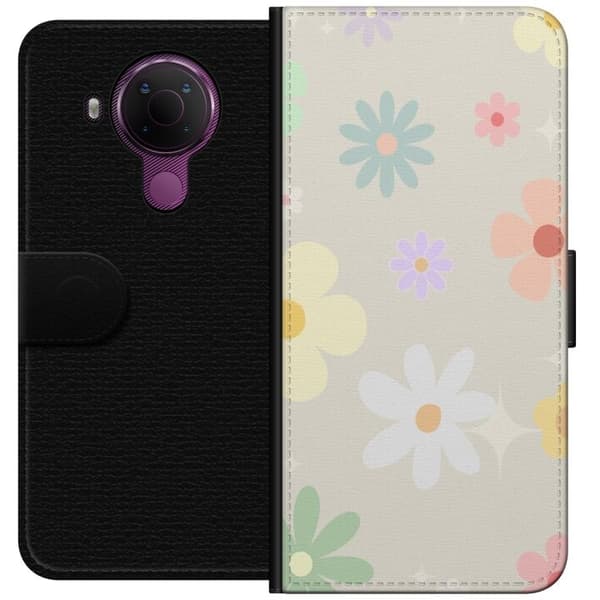 Plånboksfodral till Nokia 5.4 med fejdande blommor