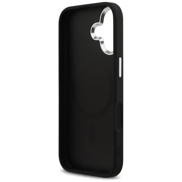Guess Telefontaske til iPhone 17 MagSafe Glitter Triangle Logo - Sort