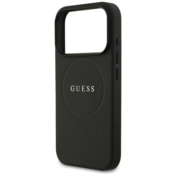 Guess-matkapuhelinkotelo iPhone 17 Pro MagSafe Grained Ring - Musta