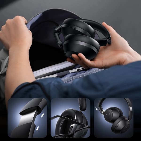 Baseus On-Ear Langattomat Kuulokkeet Bluetooth 5.3 - Musta
