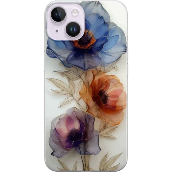 Taske til Apple iPhone 14 Plus med silkeblomster