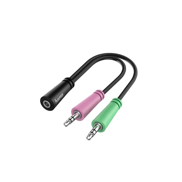 HAMA Adapter Audio 3.5 Kvinde til 2x 3,5 Han