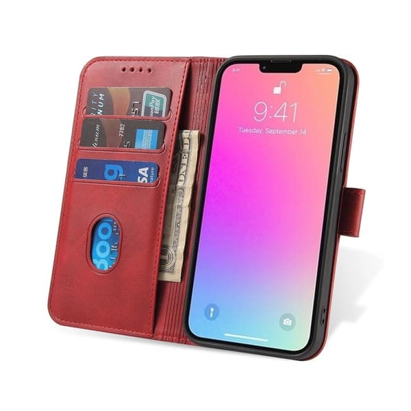 Galaxy S23 Plånboksfodral Magnet Kickstand - Röd