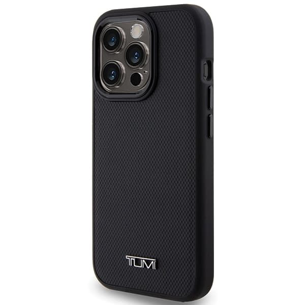 Tumi Mobilskal till iPhone 15 Pro MagSafe Leather Ballistic Pattern - Svart