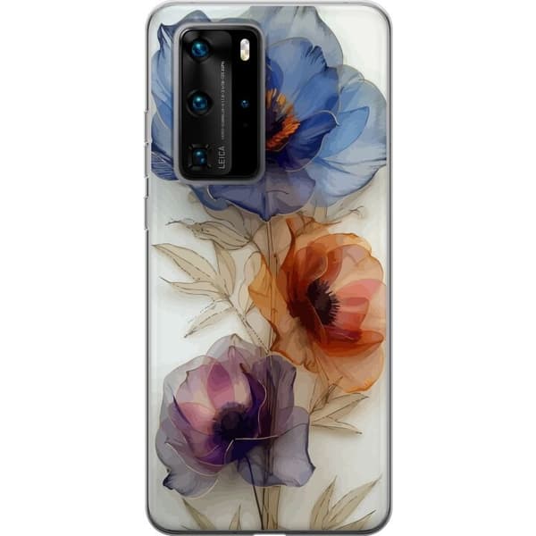 Mobiletui til Huawei P40 Pro med Silke Blomster