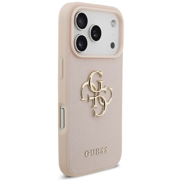 Guess Mobilskal till iPhone 17 Pro Max Grained Classic Logo - Rosa