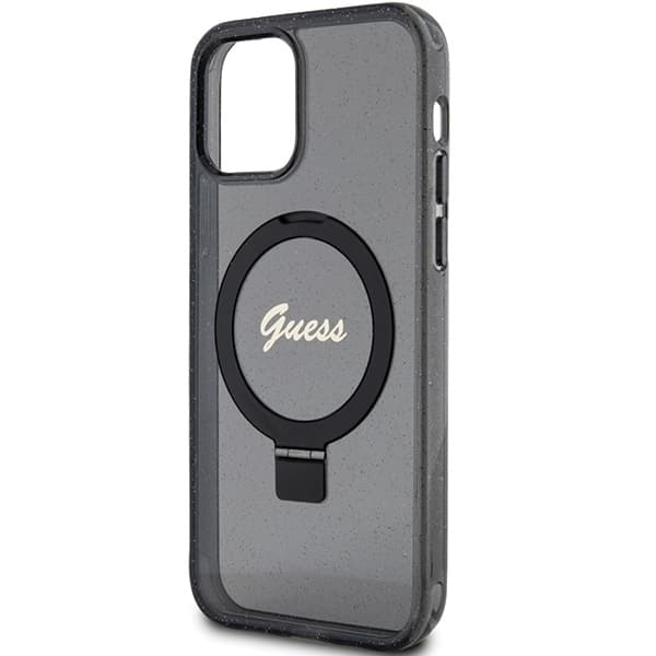 Guess telefontaske til iPhone 12/12 Pro MagSafe Ringstativ Script Glitter
