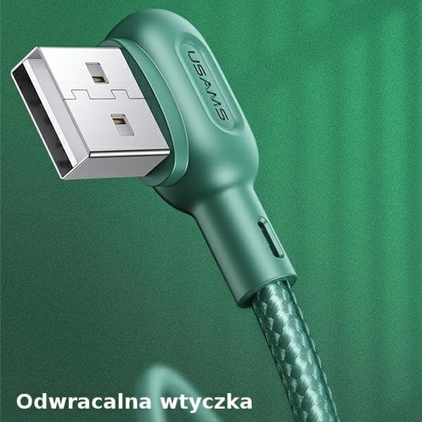USAMS Kulmakaapeli U57 microUSB 1.2m vihreä SJ458USB02