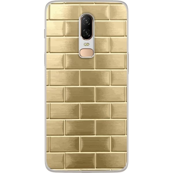 Taske til OnePlus 6 med gyldne mursten