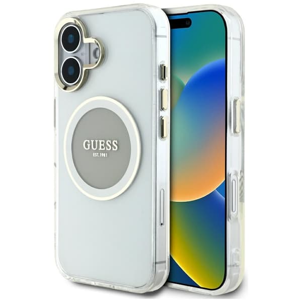 Guess Mobilskal till iPhone 16 MagSafe IML Colored Circle - Grå