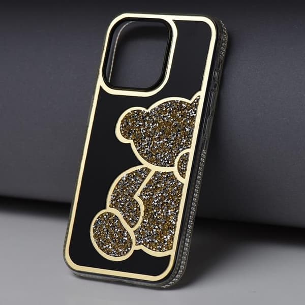 Mobilskal till iPhone 16 Teddy Bear - Guld