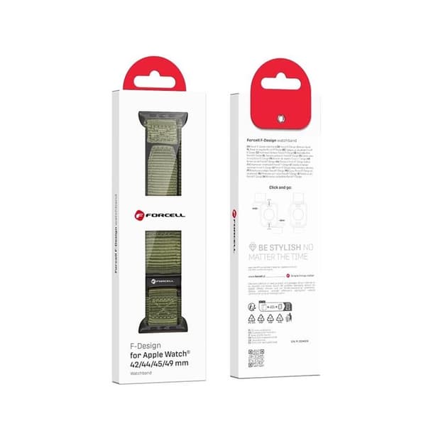 Forcell Apple Watch (42/44/45/49mm) Rem Nylon - Grøn
