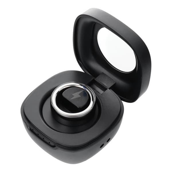 Smart Ring med Opladningsboks - Størrelse (15.4mm) - Sort