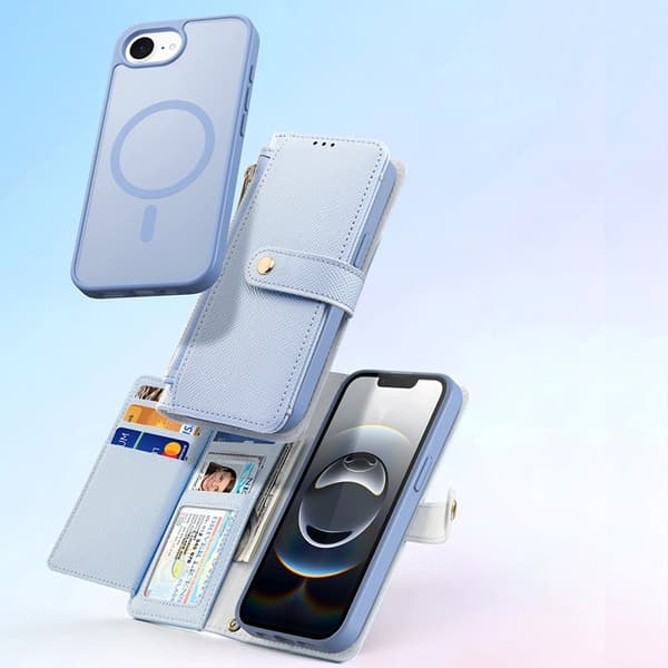 Dux Ducis iPhone 16e Plånboksfodral Lawa Läder - Blå