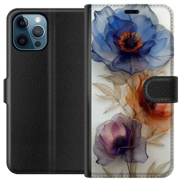 Apple iPhone 12 Pro Max tegnebog med silkeblomster