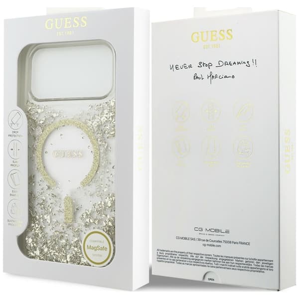 Guess Mobilskal till iPhone 18 Pro Max/17 Pro Max Magsafe Resin Bottom Glitter