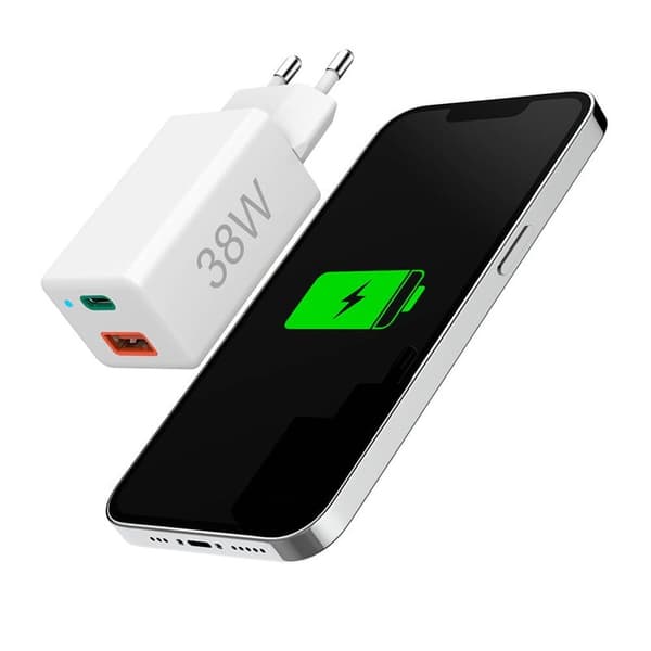 HAMA minioplader USB-C+USB-A Qualcomm 3.0 38W Hvid