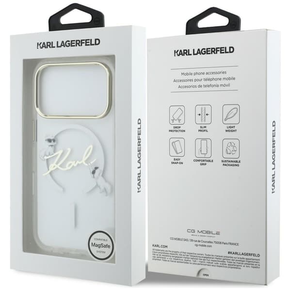 Karl Lagerfeld Telefontaske til iPhone 17 Pro Max Magsafe Choupettes Karl Script