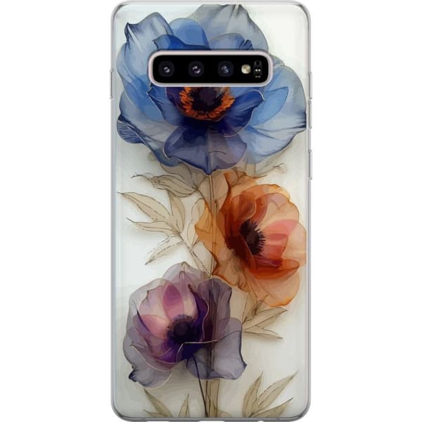 Telefontaske til Samsung Galaxy S10+ med silkeblomster