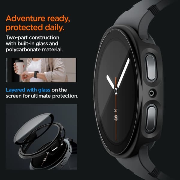 Spigen Cover Til Galaxy Watch 8/9 (40mm) Thin Fit - Sort