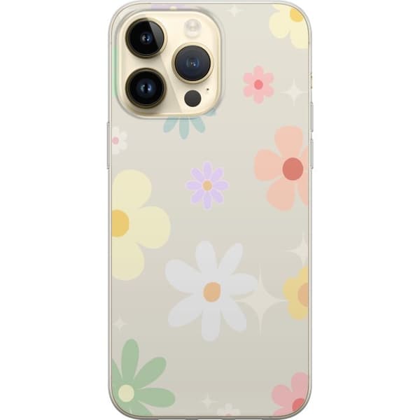 Taske til Apple iPhone 14 Pro Max med fejende blomster
