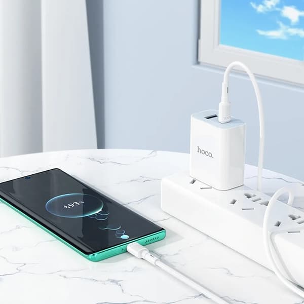 HOCO USB-C–USB-C-kaapeli PD 3A 60W X83 1 m valkoinen