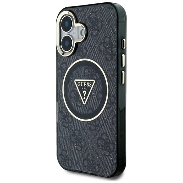 Guess Telefontaske til iPhone 16 Magsafe Glitter - Sort