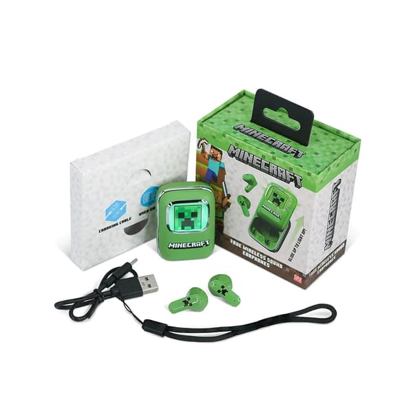 MINECRAFT TWS In-Ear Hörlurar Slide - Grön