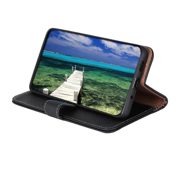 Khazneh Litchi Pungcover til Google Pixel 6 Pro - Sort