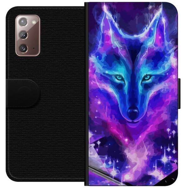 Plånboksfodral till Samsung Galaxy Note20 med Neon Varg