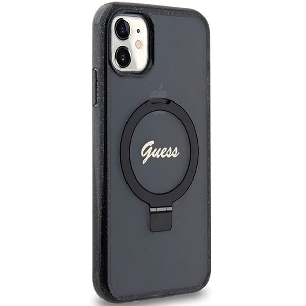 Guess telefontaske til iPhone 11/Xr MagSafe Ringstativ Script Glit MagSafe