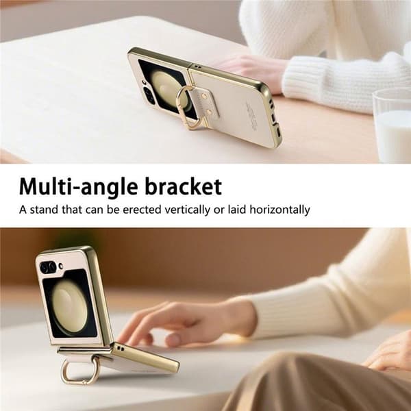 Mobilskal för Galaxy Z Flip 6 Electroplating Ring Kickstand