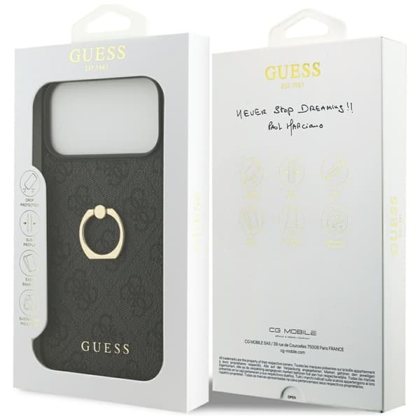 Guess Mobilskal till iPhone 17 Pro Max Ringställ - Svart