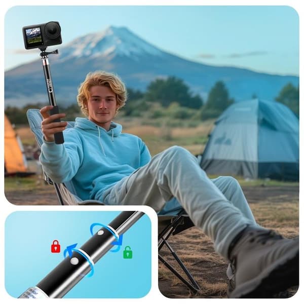 Tech-Protect Monopad/Selfie Stick GoPro/DJI - Musta