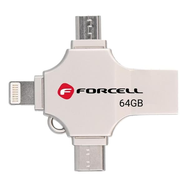 Forcell Pendrive 64 GB USB 3.2 Gen 1 (USB-A/USB-C/Lightning/Micro-USB)