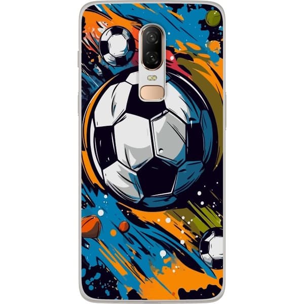 Taske til OnePlus 6 med fodbolde