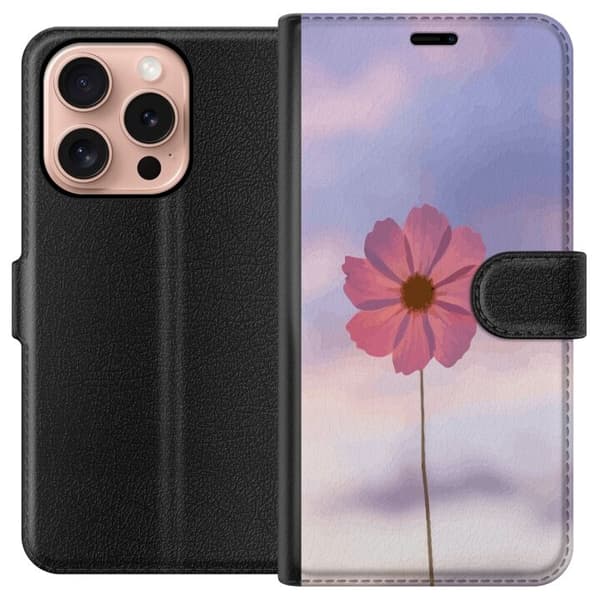 Plånboksfodral till Apple iPhone 16 Pro med Rosa blomma