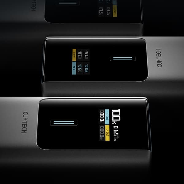 Cuktech Powerbank 10000 mAh 150W USB-C USB-A - Grå