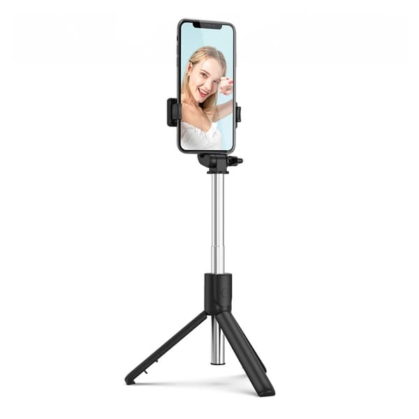 Selfiestick Teleskop Stativ 0.7m til Mobil - Sort