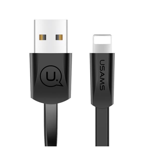 USAMS Kabel flad U2 Lightning 1.2m sort SJ199IP01
