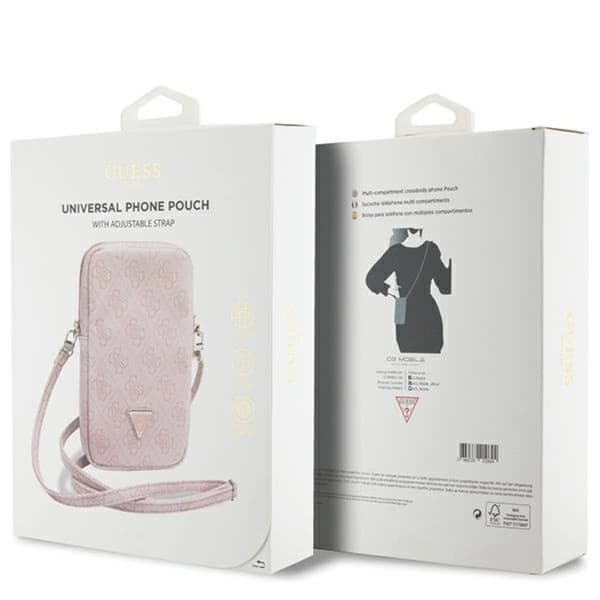 Guess Mobilväska Zip 4G Triangle - Rosa