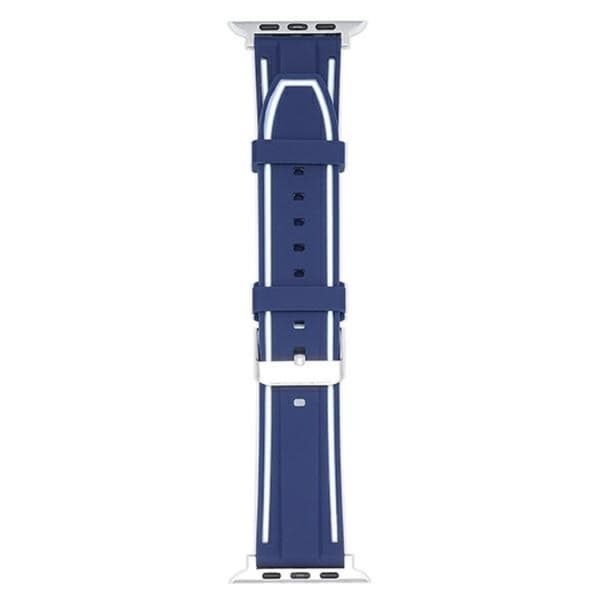Beline Apple Watch (38/40/41mm) Armband Solid Silikon - Marinblå/Vit