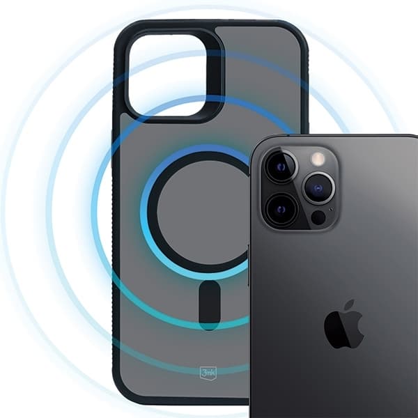 3MK telefontaske til iPhone 12 Pro Max MagSafe Smoke - Sort