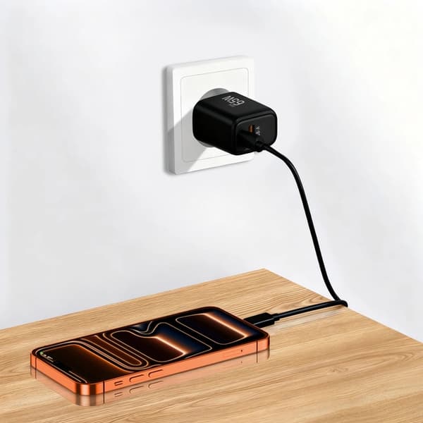 Tech-Protect 2-Port Hurtigoplader PD 65W/QC3.0 NCA65W-GAN - Sort